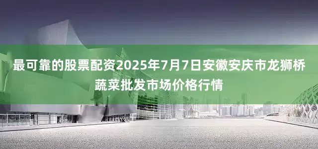最可靠的股票配资2025年7月7日安徽安庆市龙狮桥蔬菜批发市场价格行情
