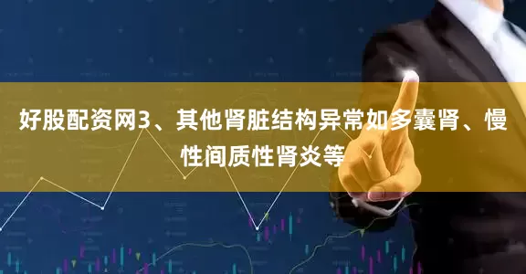 好股配资网3、其他肾脏结构异常如多囊肾、慢性间质性肾炎等